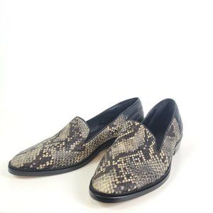 The Kooples Black Snake Skin Loafer Flats